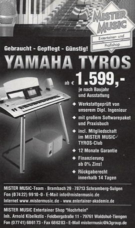 Gebraucht - Gepflegt - Günstig! Yamaha Tyros ab € 1.599,-