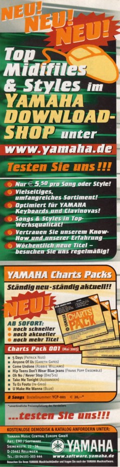 NEU! NEU! NEU! Top Midifiles & Styles im Yamaha Download-Shop