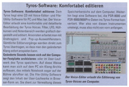 Tyros Software: Komfortabel editieren