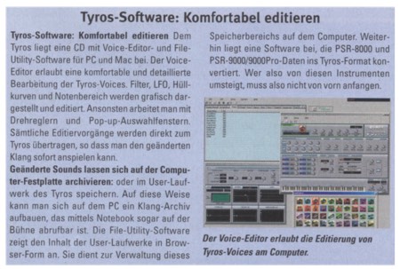 Tyros Software: Komfortabel editieren Tyros Software: Komfortabel editieren