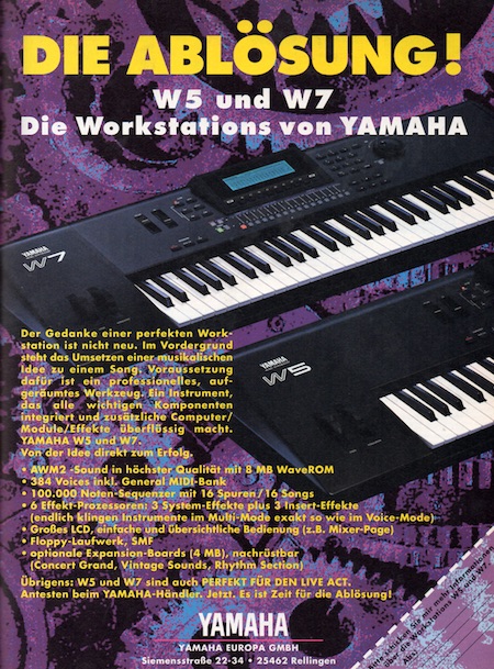 Die Ablösung! W5 und W7 - Die Workstations von YAMAHA Die Ablösung! W5 und W7 - Die Workstations von YAMAHA